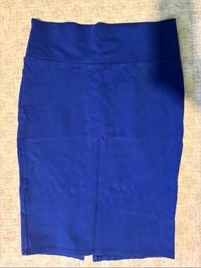 Rainbow Royal Blue Stretch Pencil Skirt